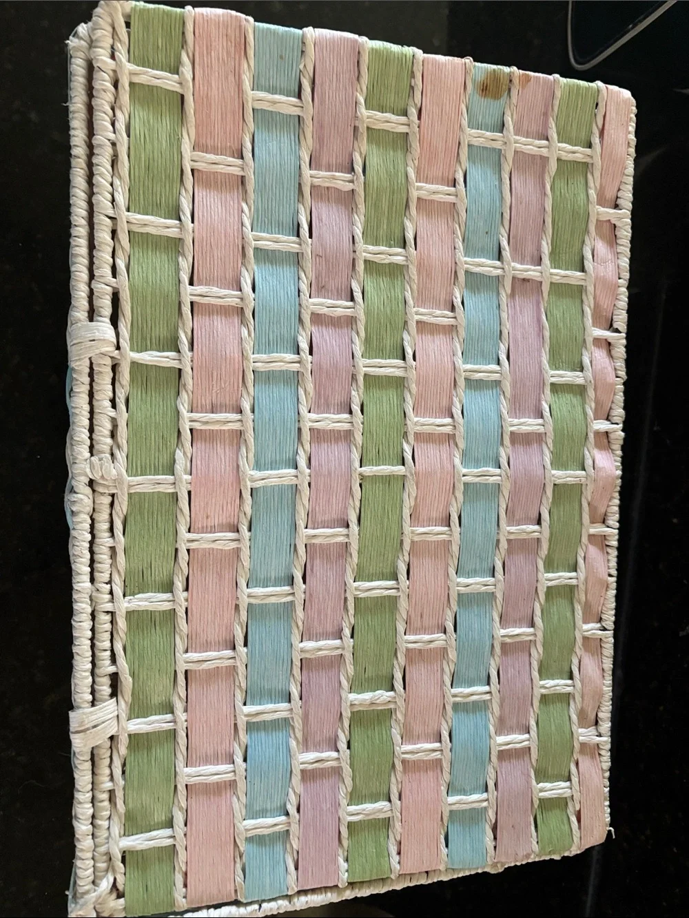 Woven Pastel Decorative Basket - Pink, Blue, Green